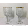 gold rim beer wine tasting glass